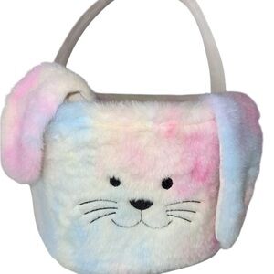 DANBAR Furry Tie Dye Floppy Earred Easter/Birthday Basket - NWT